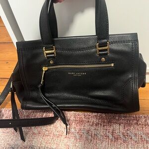 Marc Jacobs Black Leather Tote Bag